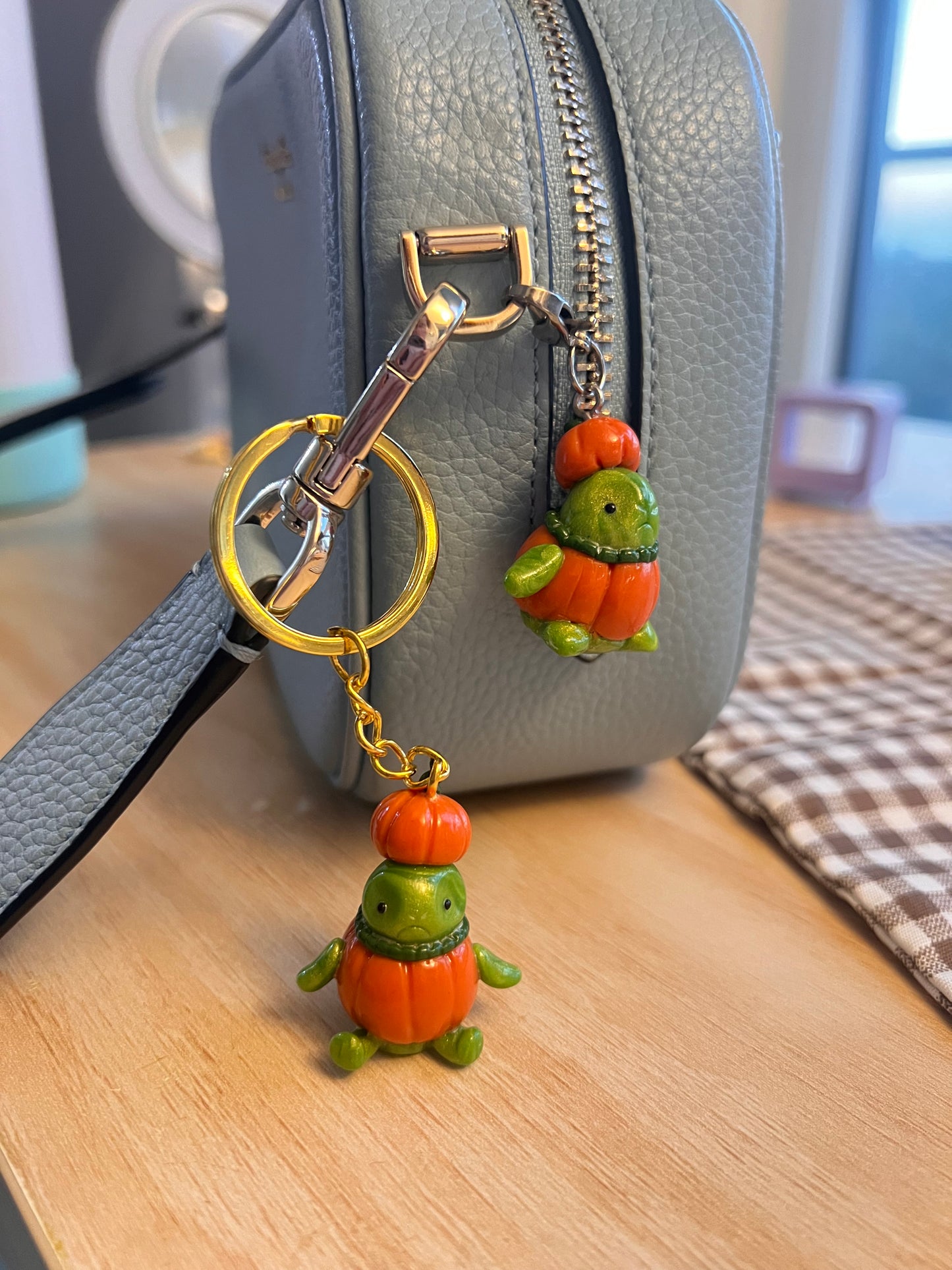 sapeaux & ricky pumpkin halloween costume keychain charm