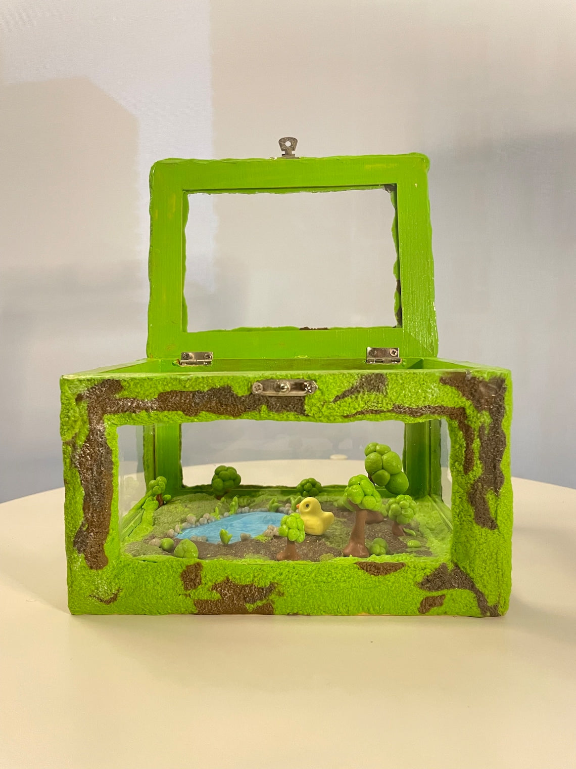 patou duck in the forest miniature diorama
