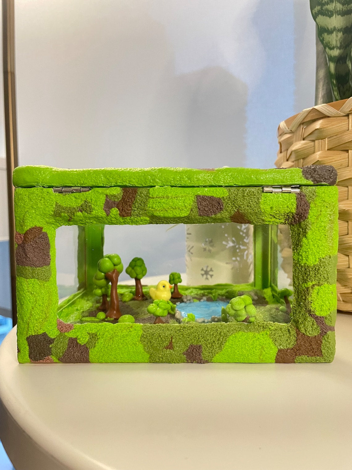 patou duck in the forest miniature diorama