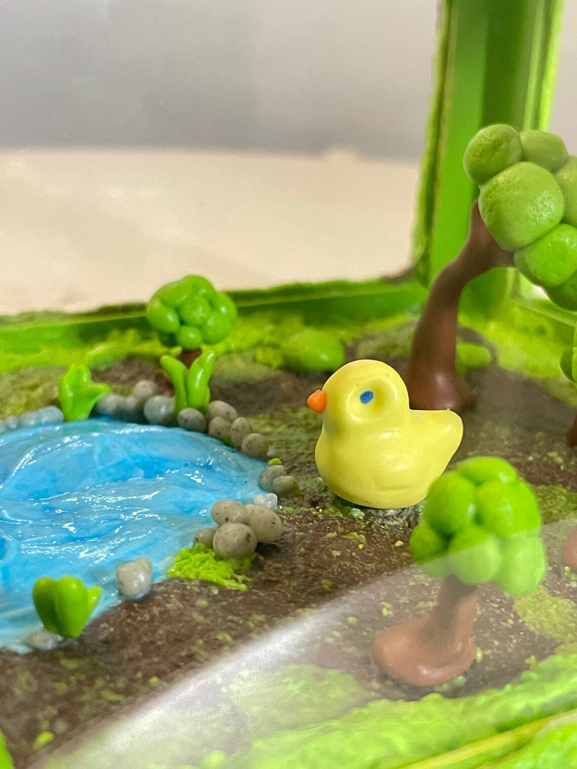 patou duck in the forest miniature diorama