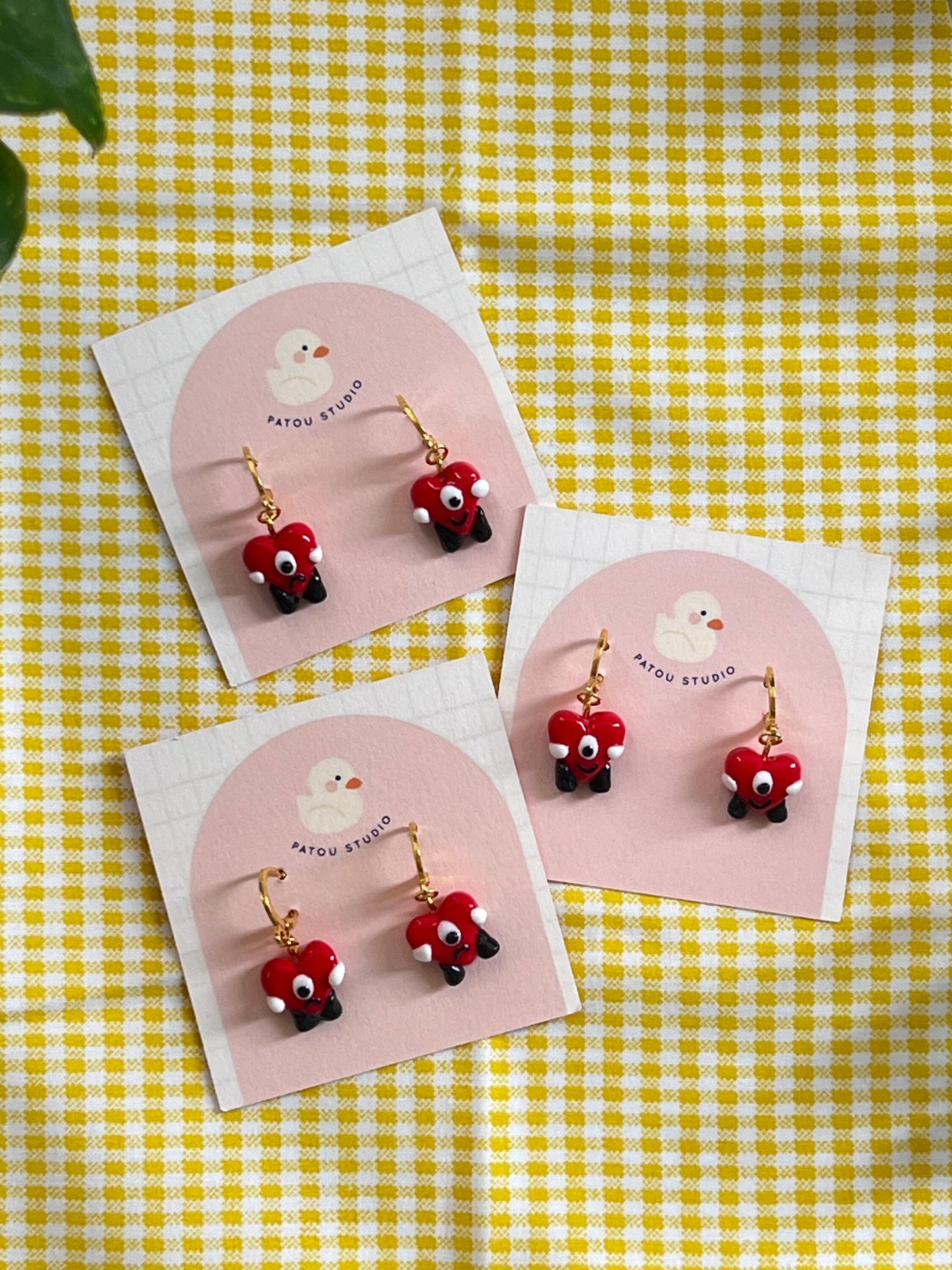 bad bunny hearts dangle earrings