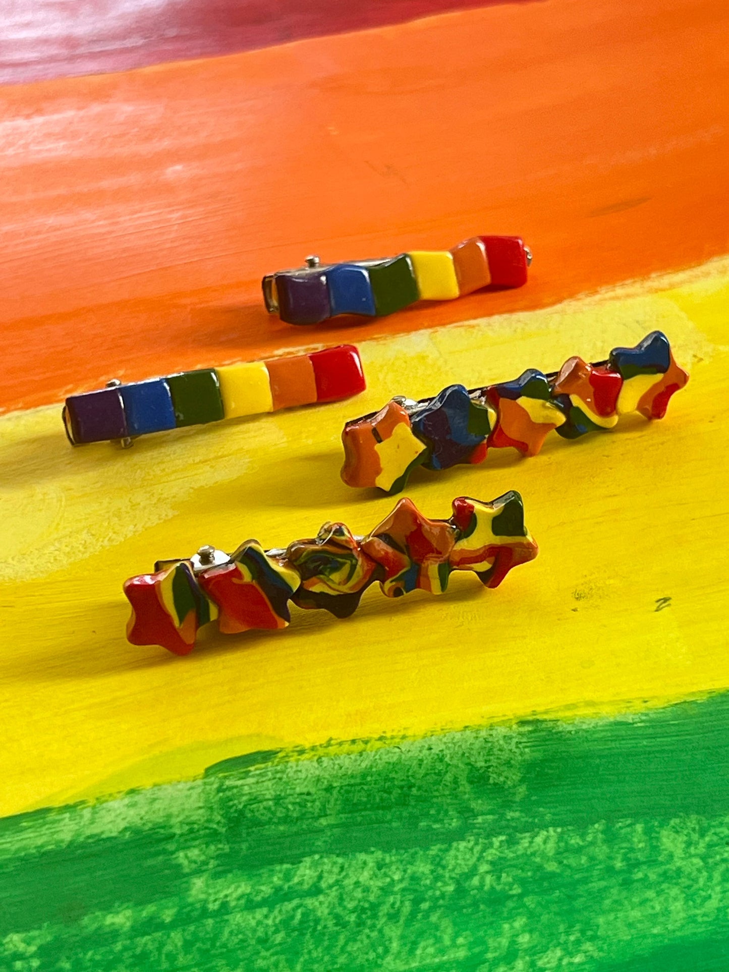 rainbow pride flag hair clips