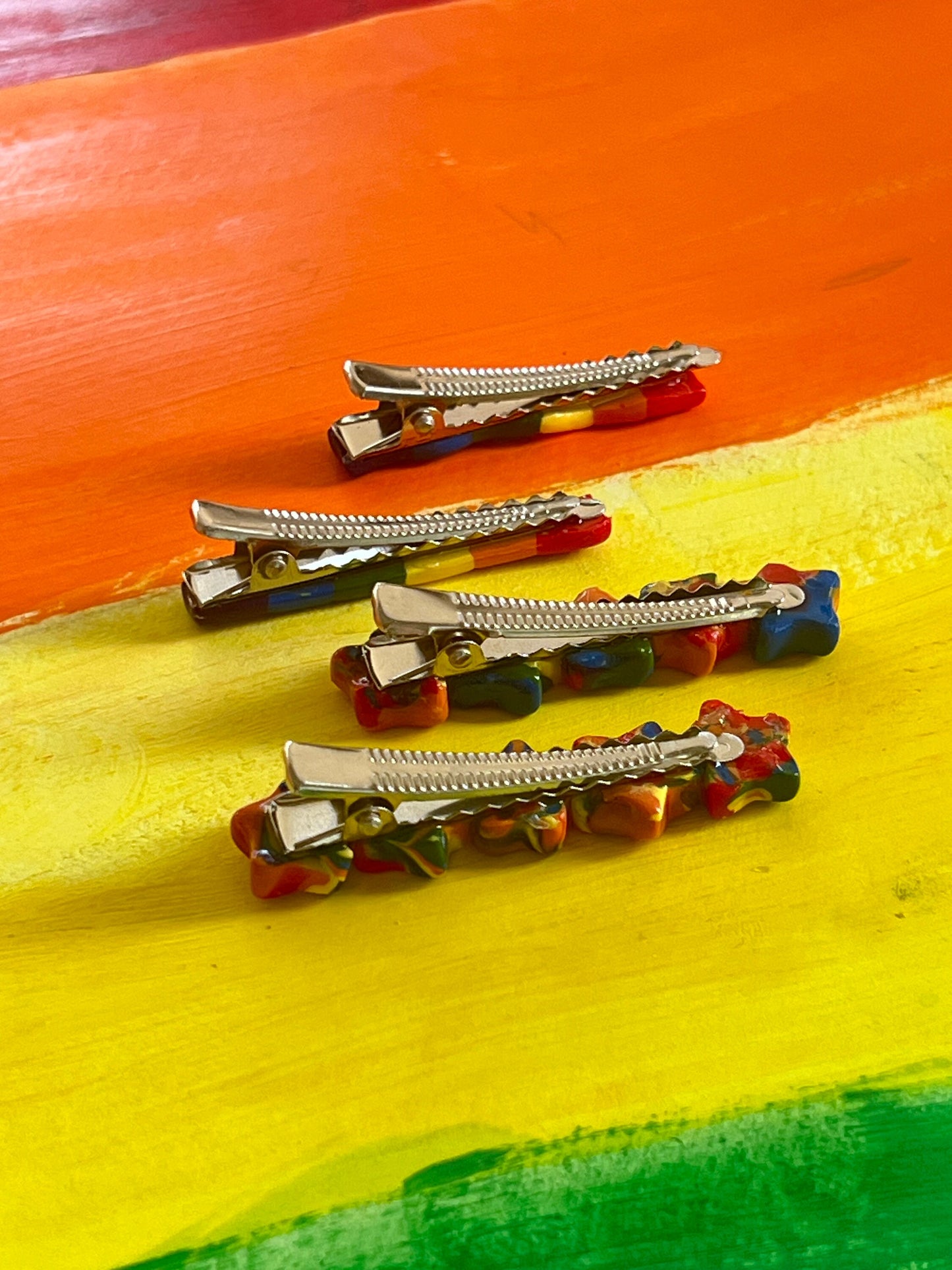 rainbow pride flag hair clips