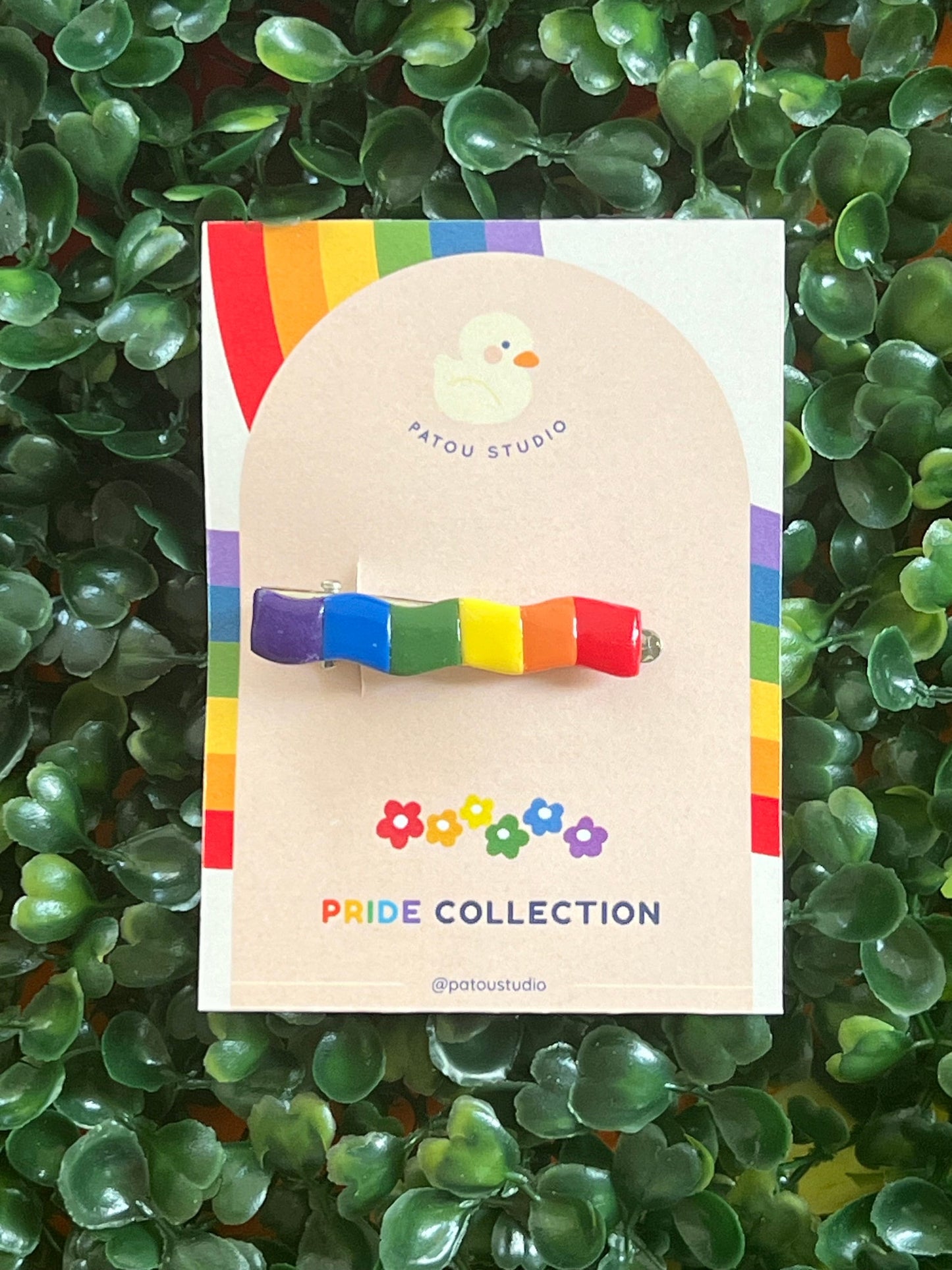 rainbow pride flag hair clips