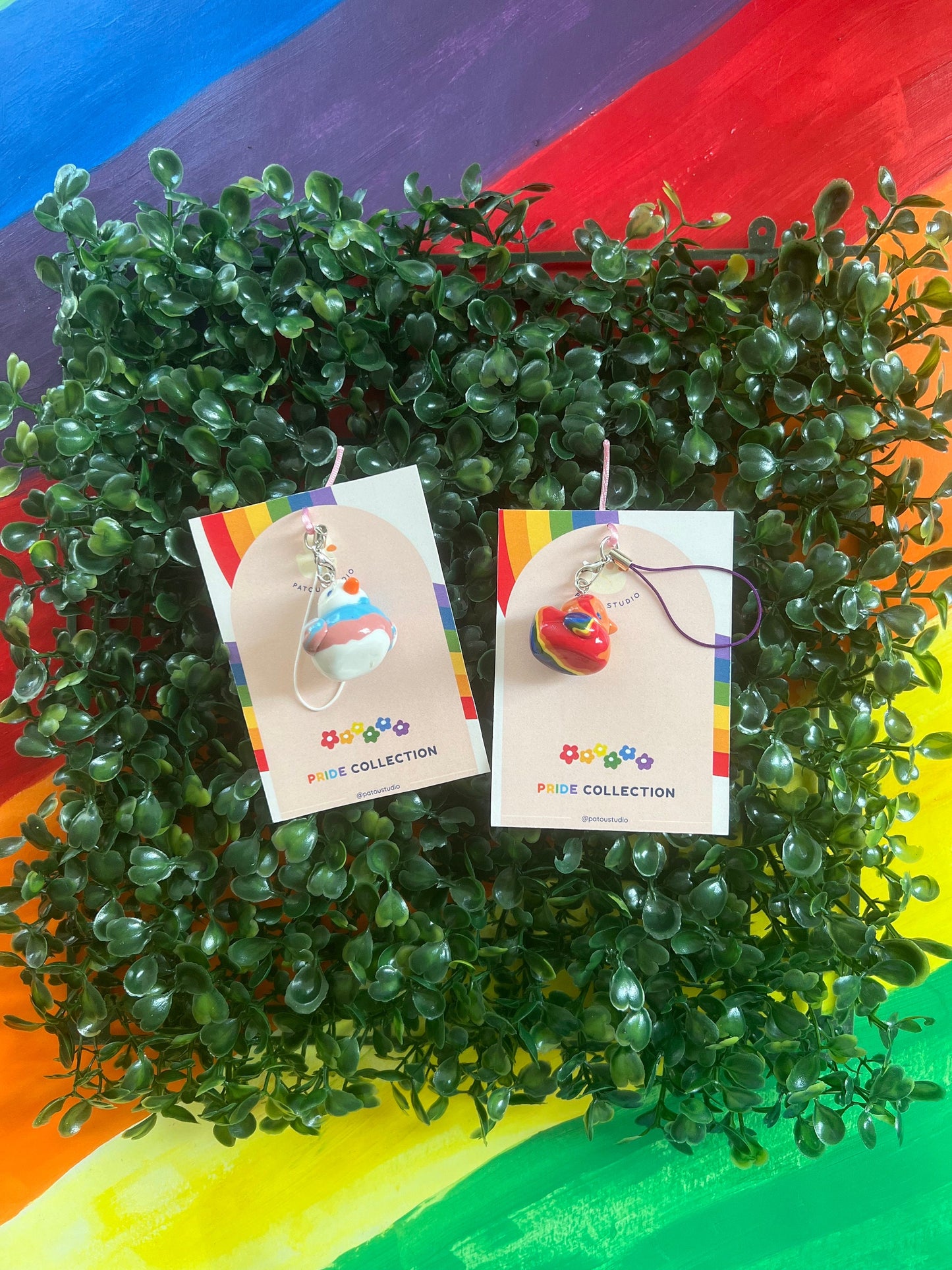 trans pride duck patou phone charm