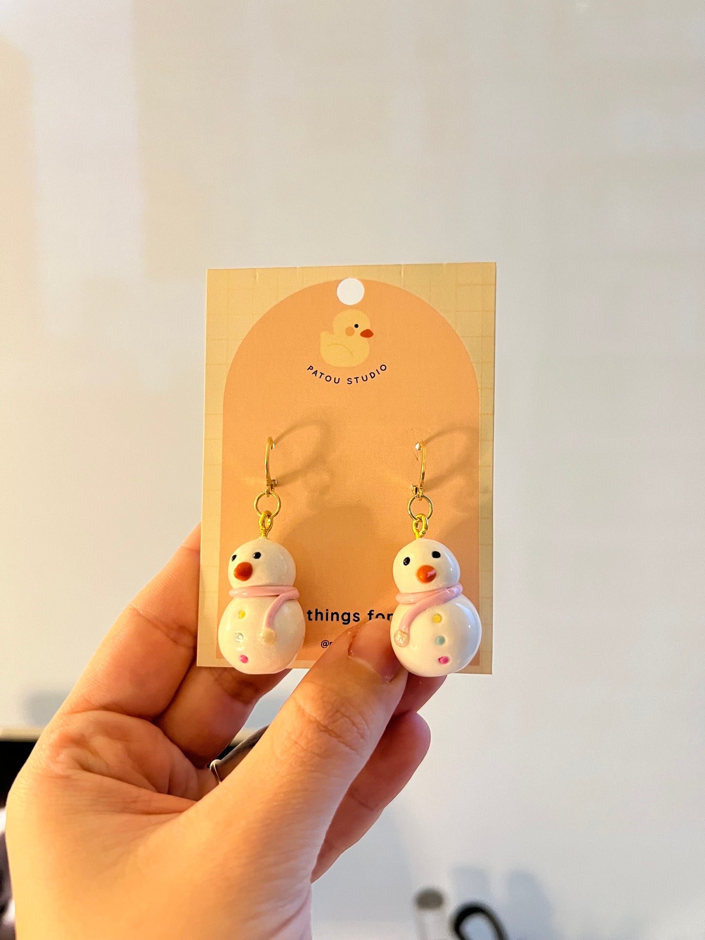 snowman dangle earrings