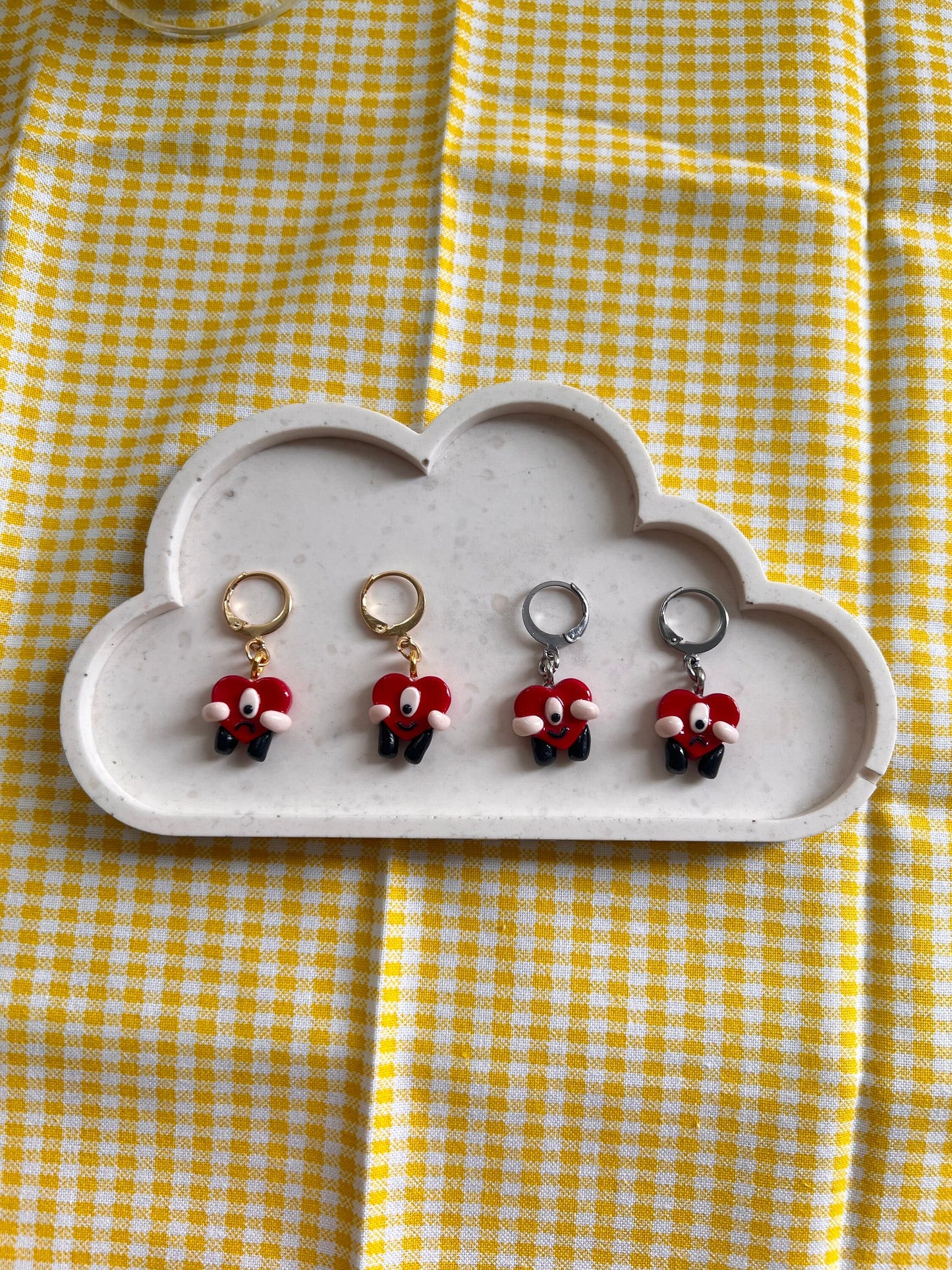 bad bunny hearts dangle earrings