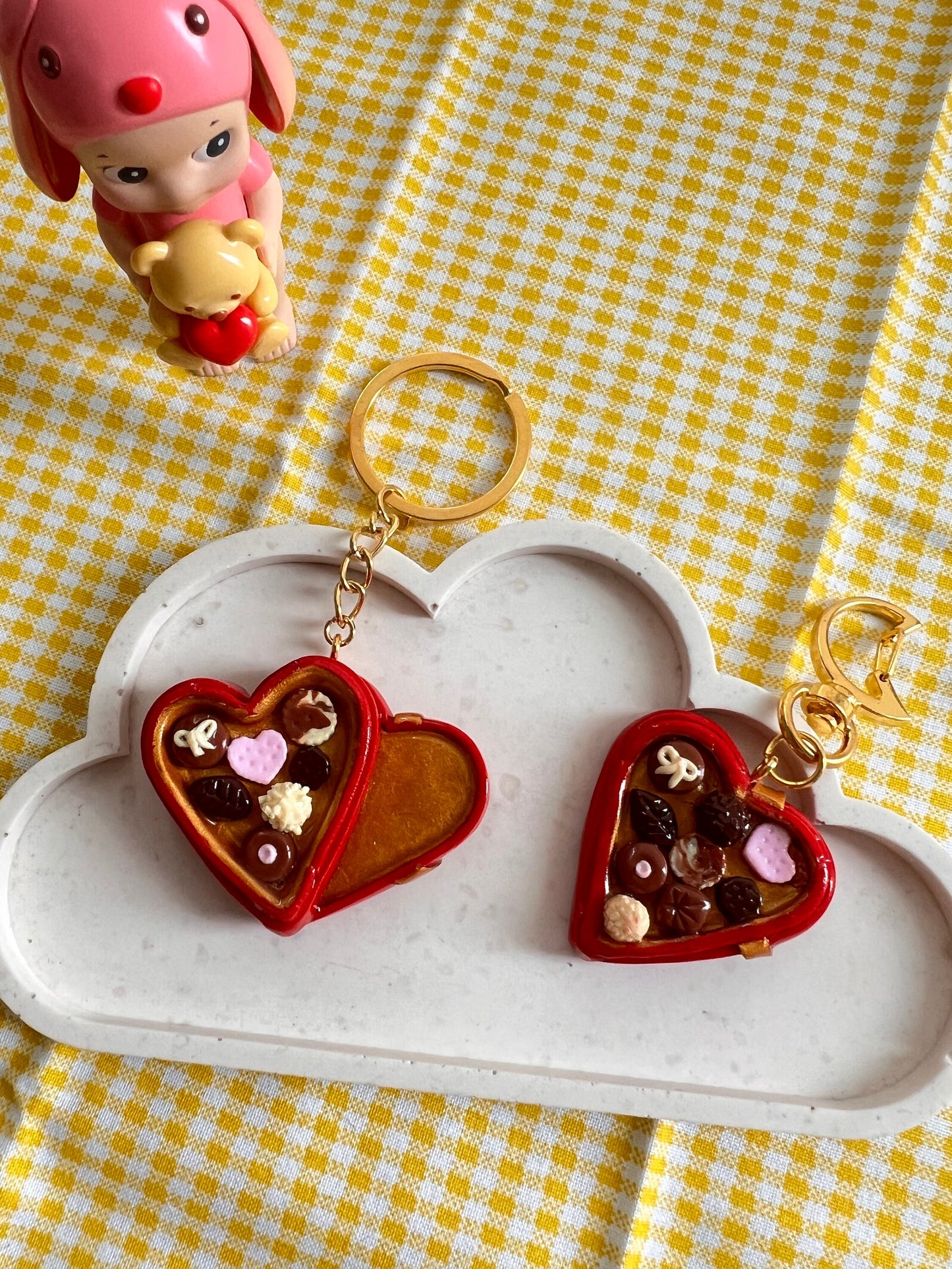 chocolate box bag charm or keychain