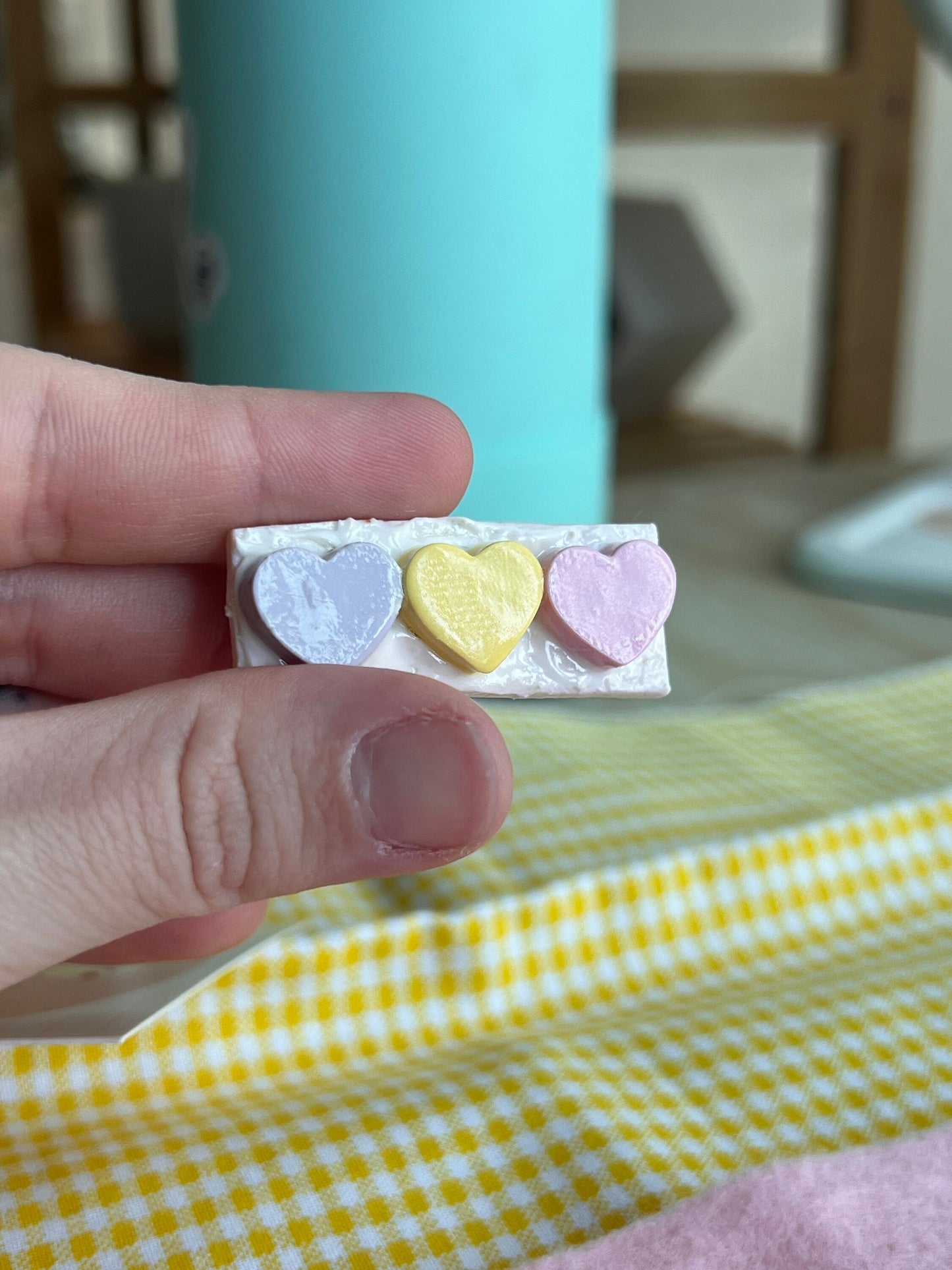 pastel candy hearts hair clip