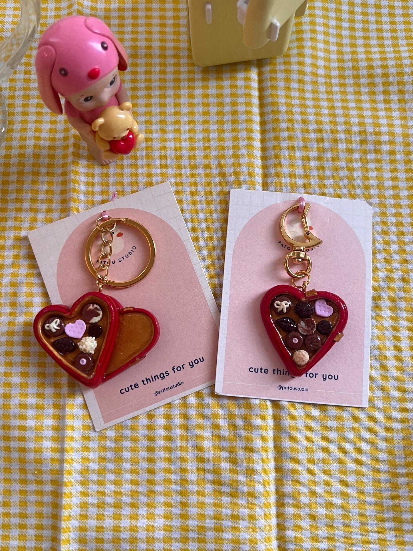 chocolate box bag charm or keychain